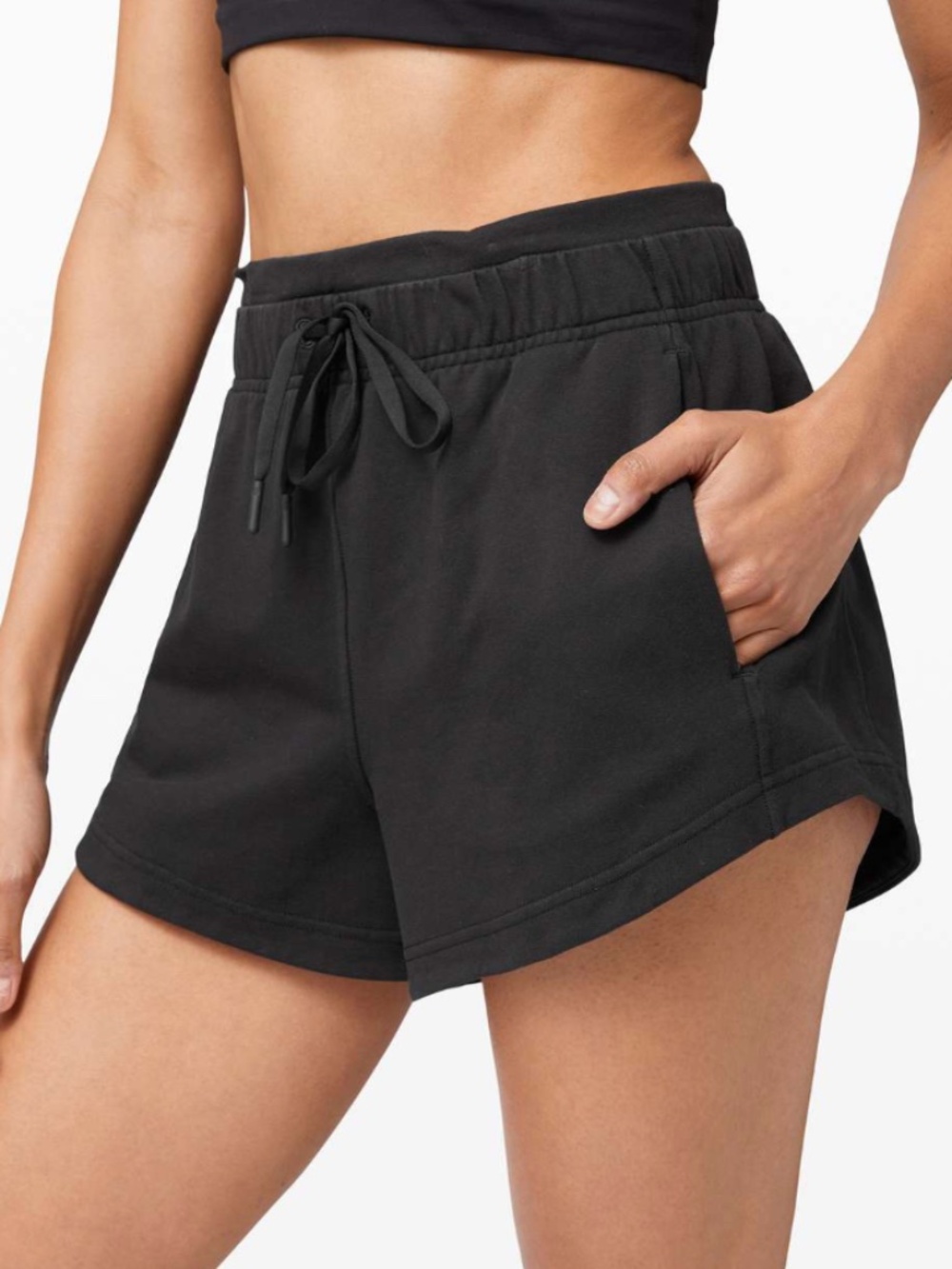Lululemon Women's Inner Glow Short 3 inch French Terry in Black Size 4